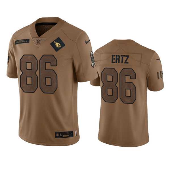 Men%27s Arizona Cardinals #86 Zach Ertz 2023 Brown Salute To Service Limited Football Stitched Jersey Dyin